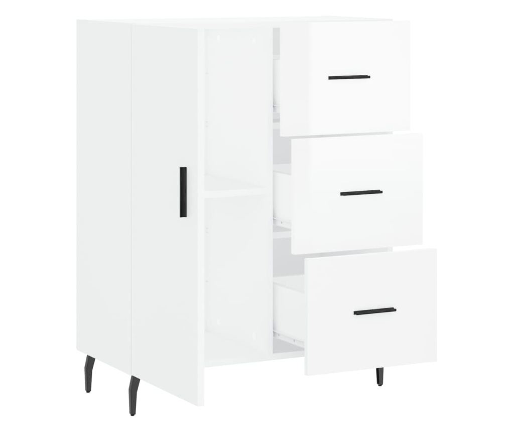 Konzola, bijela visokog sjaja, 69,5x34x90 cm, kompozitno drvo - 6