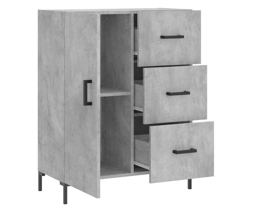 Komoda, betonsko siva, 69,5x34x90 cm, kompozitno drvo - 6