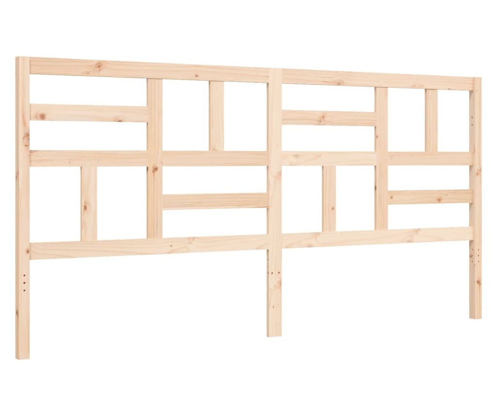 Рамка за легло с табла 200x200 см, масивна борова дървесина - 8