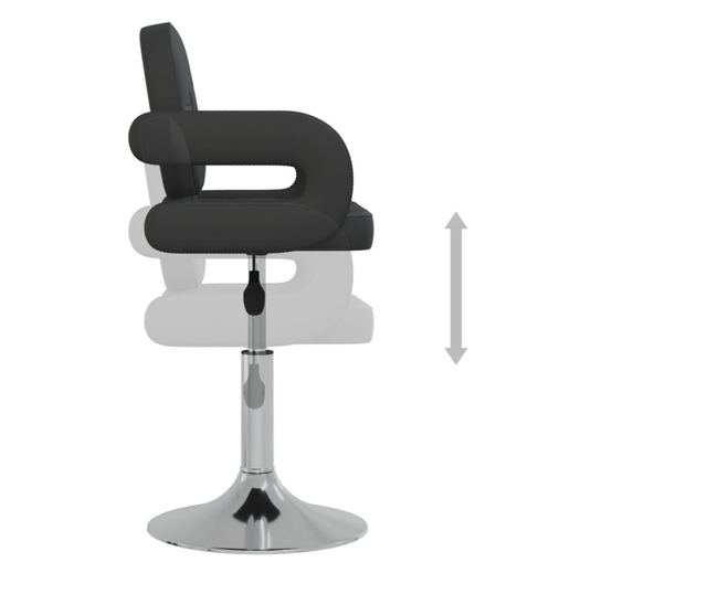 Vrtljivi jedilni stoli, komplet 6, črna, umetno usnje