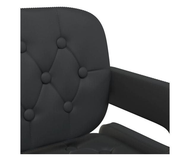 Vrtljivi jedilni stoli, komplet 6, črna, umetno usnje