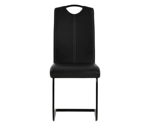 Konzolne kuhinjske stolice, 4 kosi, črne, umetno usnje