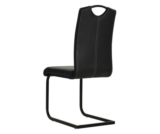 Konzolne kuhinjske stolice, 4 kosi, črne, umetno usnje