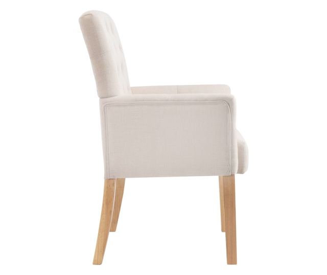 Jedilni stoli z naslonjali za roke, komplet 2, bež, blago