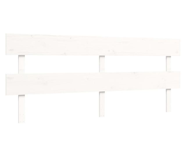 Рамка за легло с табла, бяла, 200x200 см, масивно дърво
