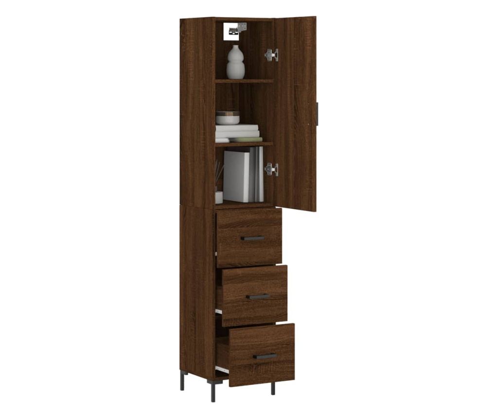 Visoka ormar, smeđi hrast, 34,5x34x180 cm, obrađeno drvo - 3