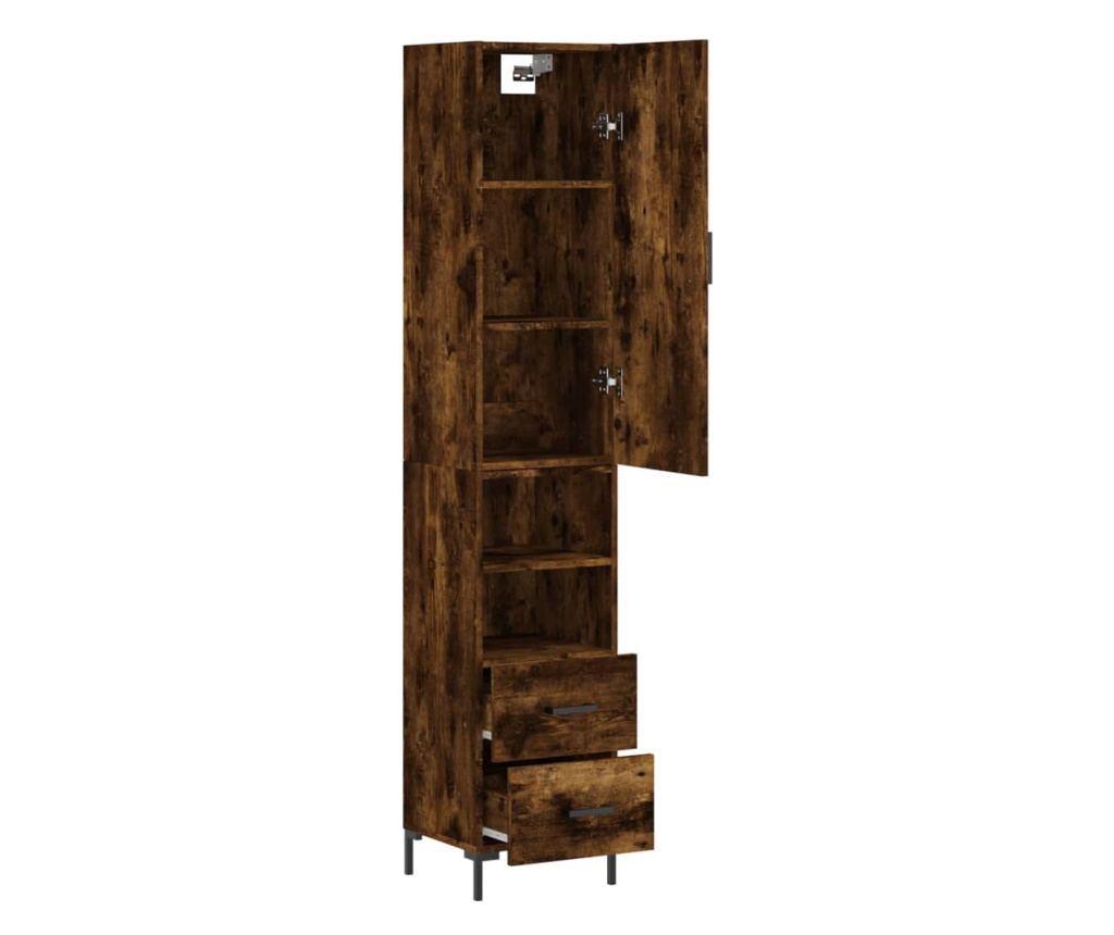 Visoka vitrina, dimljeni hrast, 34,5x34x180 cm, obrađeno drvo - 4