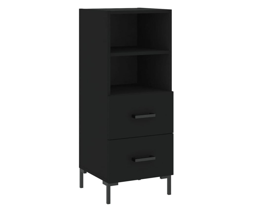 Visoka crna vitrina, 34,5x34x180 cm, obrađeno drvo - 5