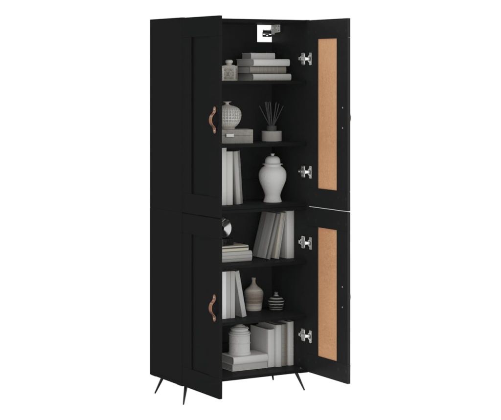Visoki ormar, crna, 69,5x34x180 cm, kompozitno drvo - 3