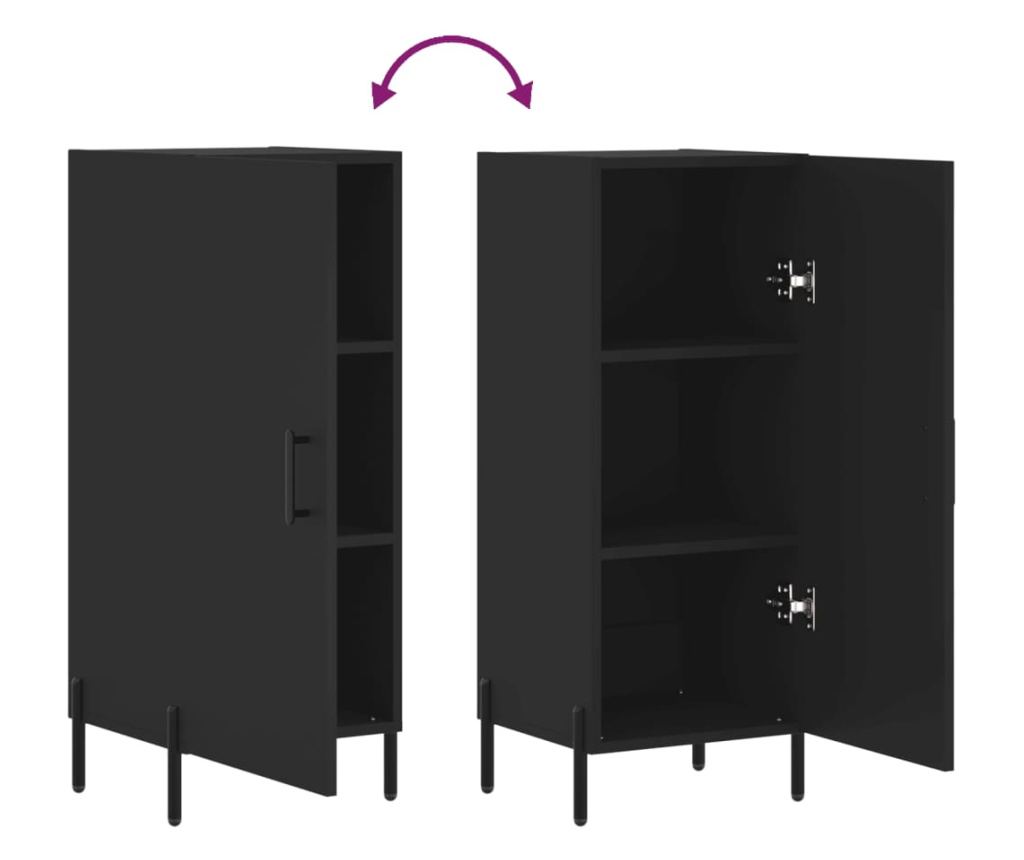 Konzola, crna, 34,5x34x90 cm, kompozitno drvo - 9