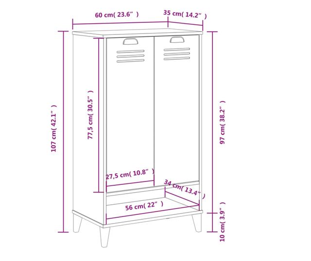 VIKEN fehér szerelt fa cipőszekrény