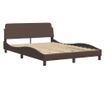 Легло с матрак, кафяво, 120x200 см, изкуствена кожа