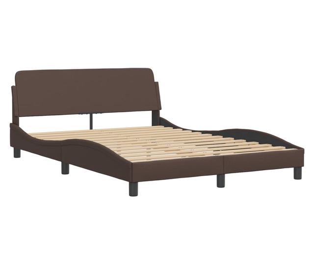 Легло с матрак, кафяво, 120x200 см, изкуствена кожа