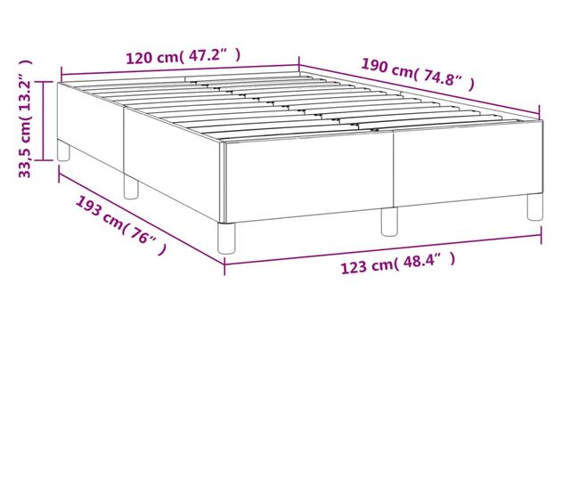 cappuccino színű műbőr ágykeret 120 x 190 cm
