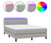 Okvir za krevet s madracem i LED rasvjetom, svijetlosiva, 140x200 cm, tekstil thumbnail 2