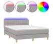 Пружинен спален комплект с матрак и LED, светлосив, 140x200 см, текстил thumbnail 2