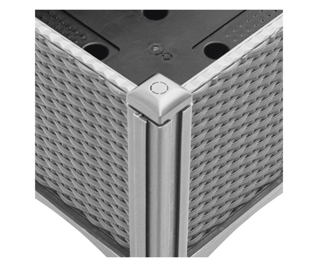 világosszürke PP rácsos kerti ültetőláda 160 x 40 x 42 cm