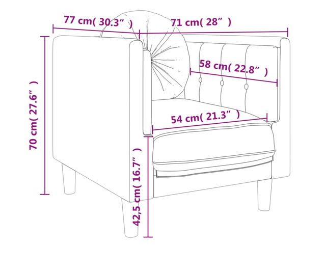 bordó bársony fotel párnával