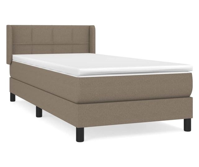 Боксспринг легло с матрак, тъмносиво, 90x200 см, текстил