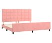 Рамка за легло с табла, розова, 200x200 см, кадифе thumbnail 4