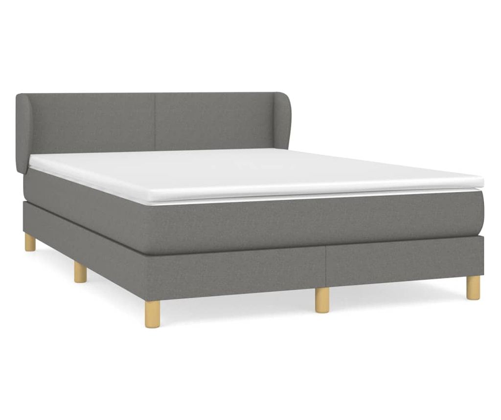 Боксспринг легло с матрак, тъмносиво, 140x190 см, текстил - 2