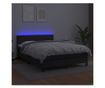 Пружинен спален комплект с матрак и LED, черен, 140x200 см, еко кожа thumbnail 4