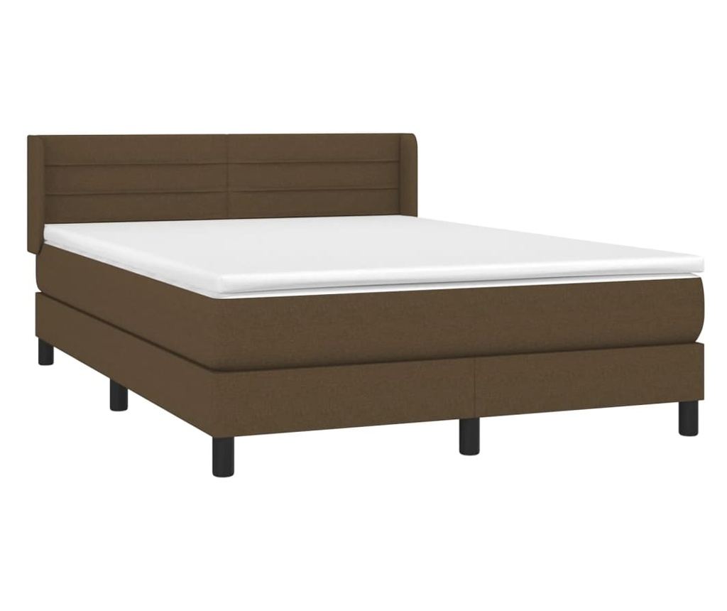 Boxspring postel s matracom, tmavohnedá, 140x200 cm, textil - 3