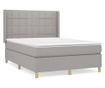 Континентално легло, светло сиво, 140x200 см, текстилен материал thumbnail 2