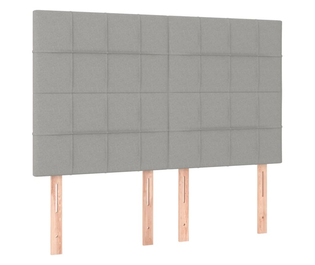 Continental bed, light gray, 140x200 cm, textile material - 5