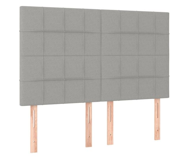 Боксспринг легло с матрак, светлосив, 140x190 см, текстил