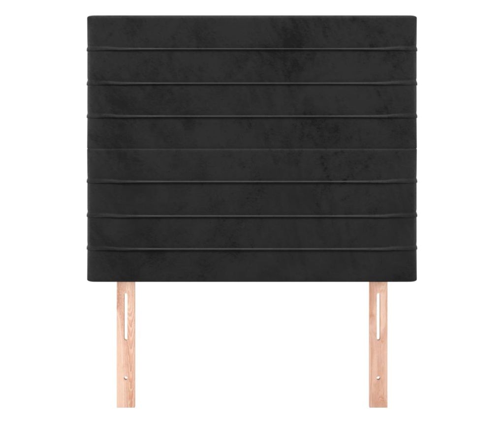 Čelo postele černé 90x5x118/128 cm sametové - 3
