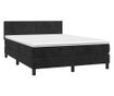 Боксспринг легло с матрак, черно, 140x190 см, кадифе thumbnail 3
