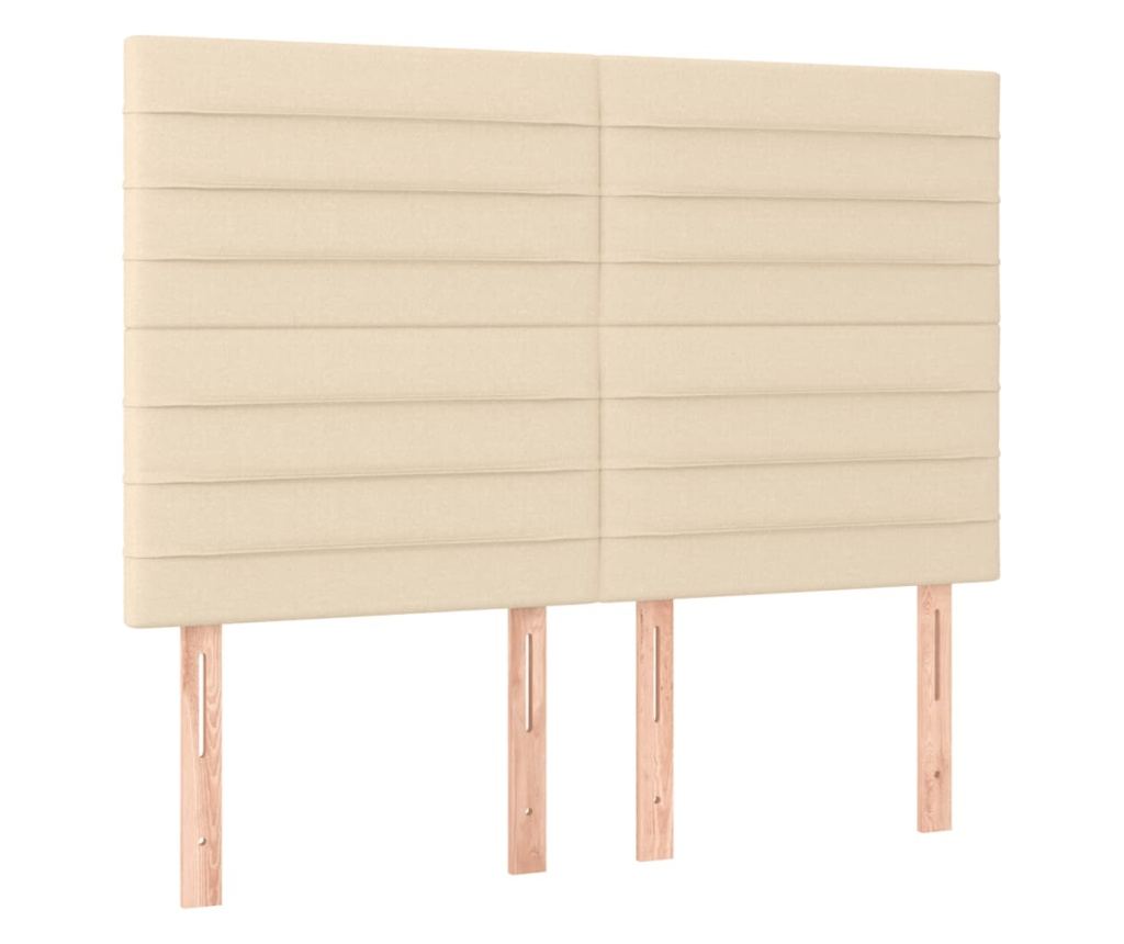 Континентално легло с матрак, крем, 140x200 см, текстилен материал - 6