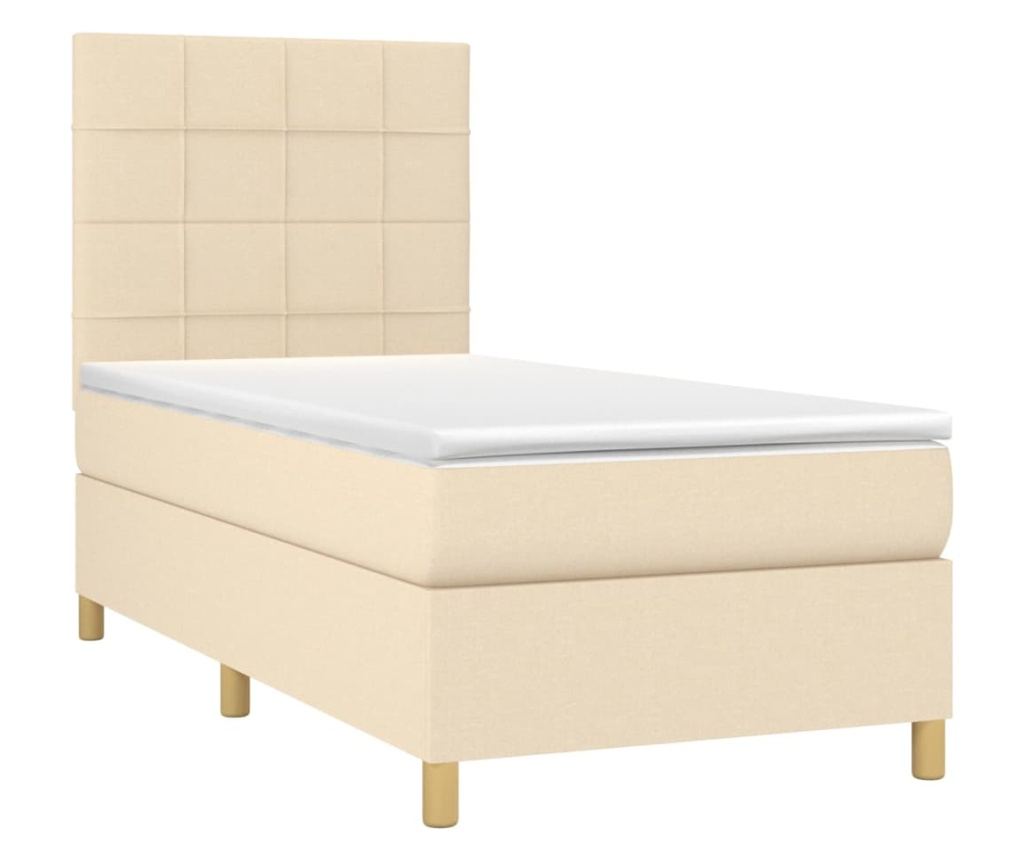 Vzmetnica z LED, krem, 80x200 cm, tekstil - 3