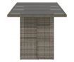 szürke polyrattan üveglapos kerti asztal 190x80x74 cm
