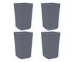 4 db szürke polipropilén kerti ültetőláda 32,5 x 32,5 x 57 cm