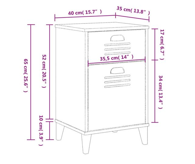 VIKEN antracitszürke szerelt fa éjjeliszekrény