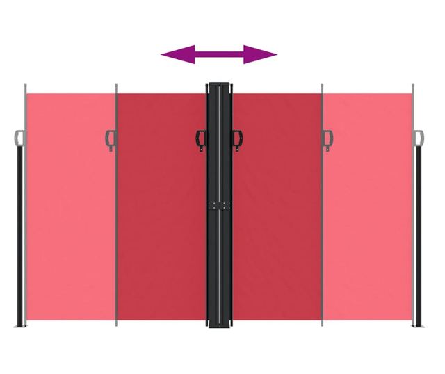 piros behúzható oldalsó napellenző 200 x 1200 cm