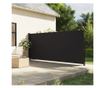 fekete behúzható oldalsó napellenző 180 x 500 cm