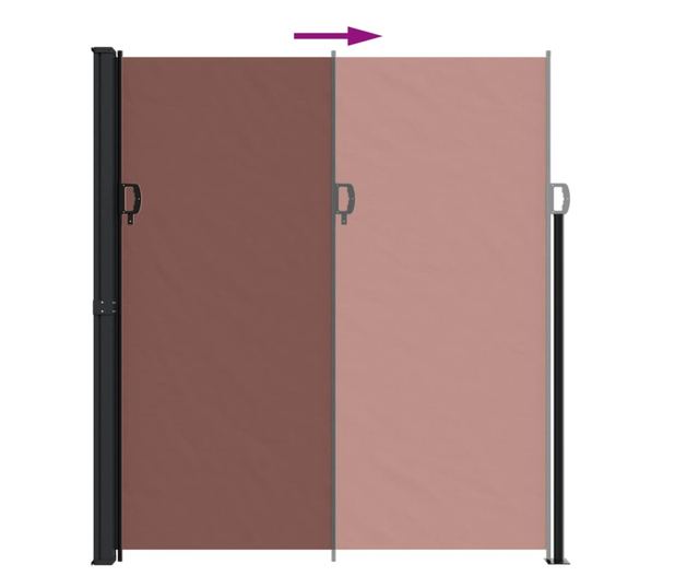 barna behúzható oldalsó napellenző 220 x 600 cm