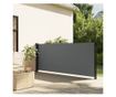 antracitszürke behúzható oldalsó napellenző 120 x 600 cm