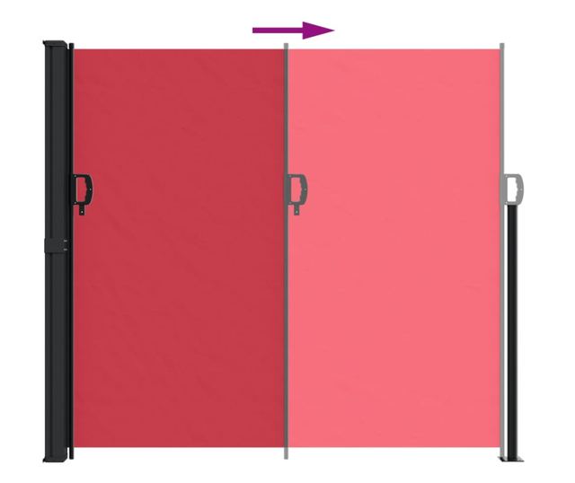 piros behúzható oldalsó napellenző 180 x 300 cm