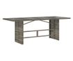 szürke polyrattan üveglapos kerti asztal 190x80x74 cm