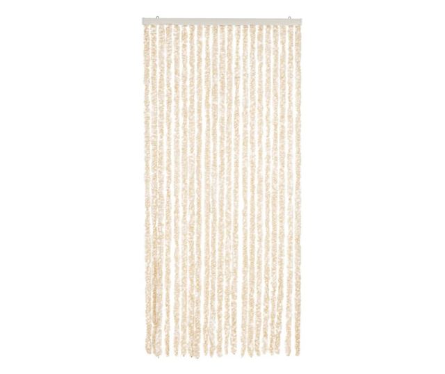 bézs és fehér zsenília rovarfüggöny 90 x 220 cm