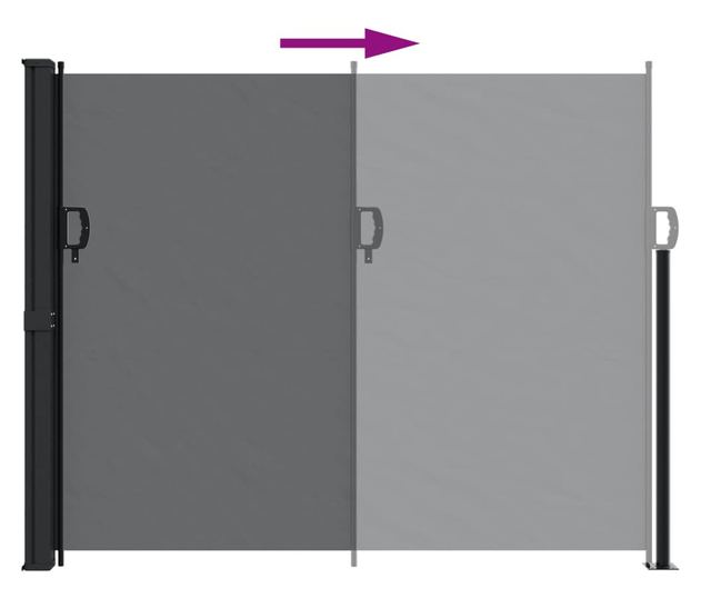 fekete behúzható oldalsó napellenző 160 x 300 cm