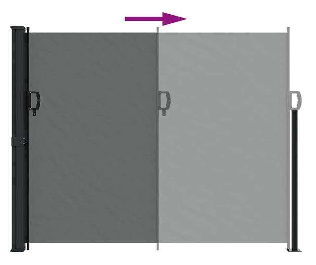 antracitszürke behúzható oldalsó napellenző 160 x 300 cm