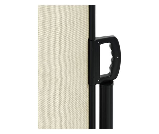 krémszínű behúzható oldalsó napellenző 120 x 600 cm