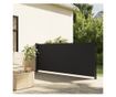 fekete behúzható oldalsó napellenző 100 x 300 cm