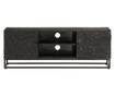 Comoda TV, negru, 110x30x40cm, lemn masiv de mango brut si fier
