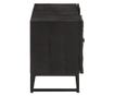 Comoda TV, negru, 110x30x40cm, lemn masiv de mango brut si fier